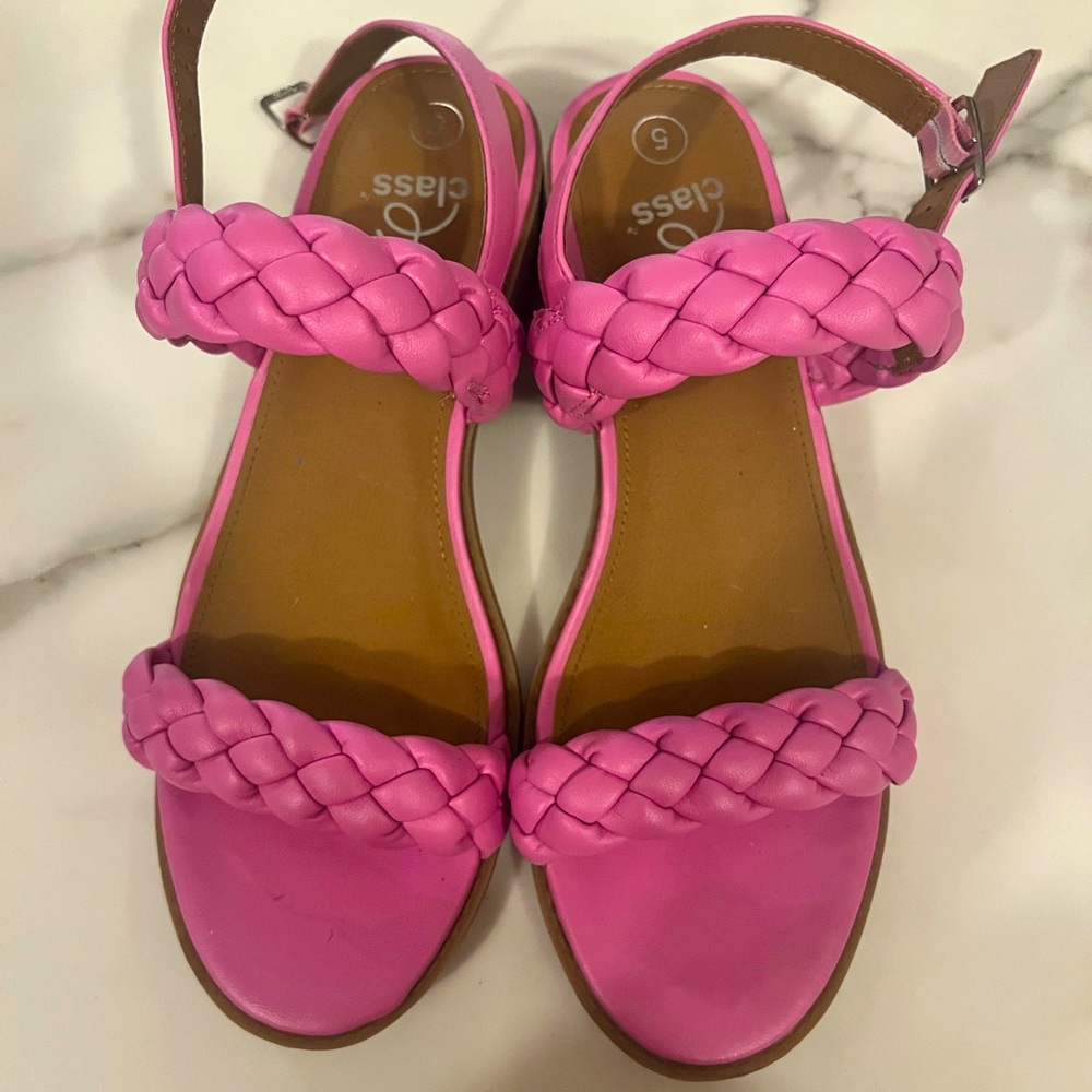 Girls cat and Jack braided heeled sandals